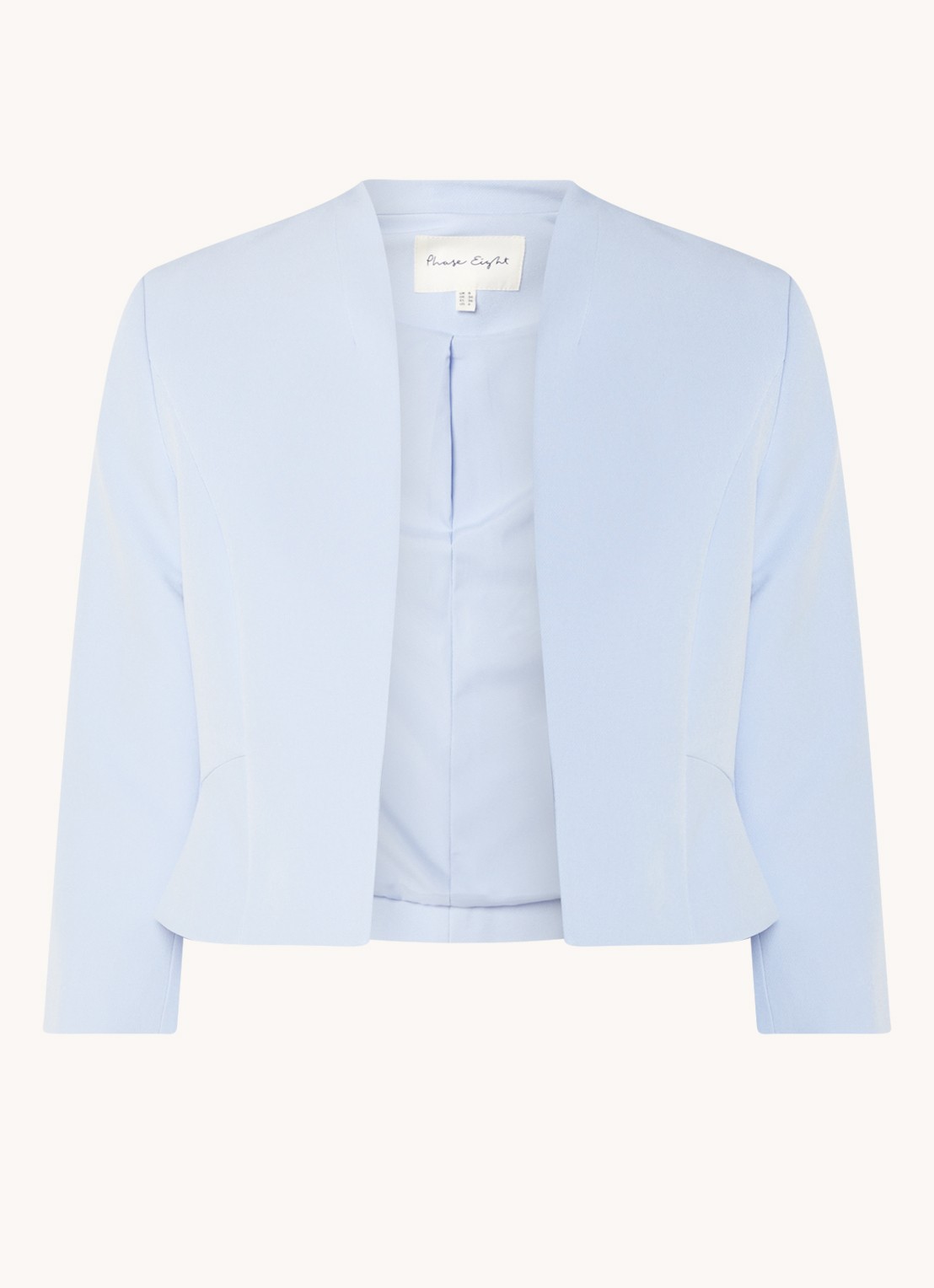 Phase Eight Daisy bolero met schoudervulling - voorkant 3 lichtblauw