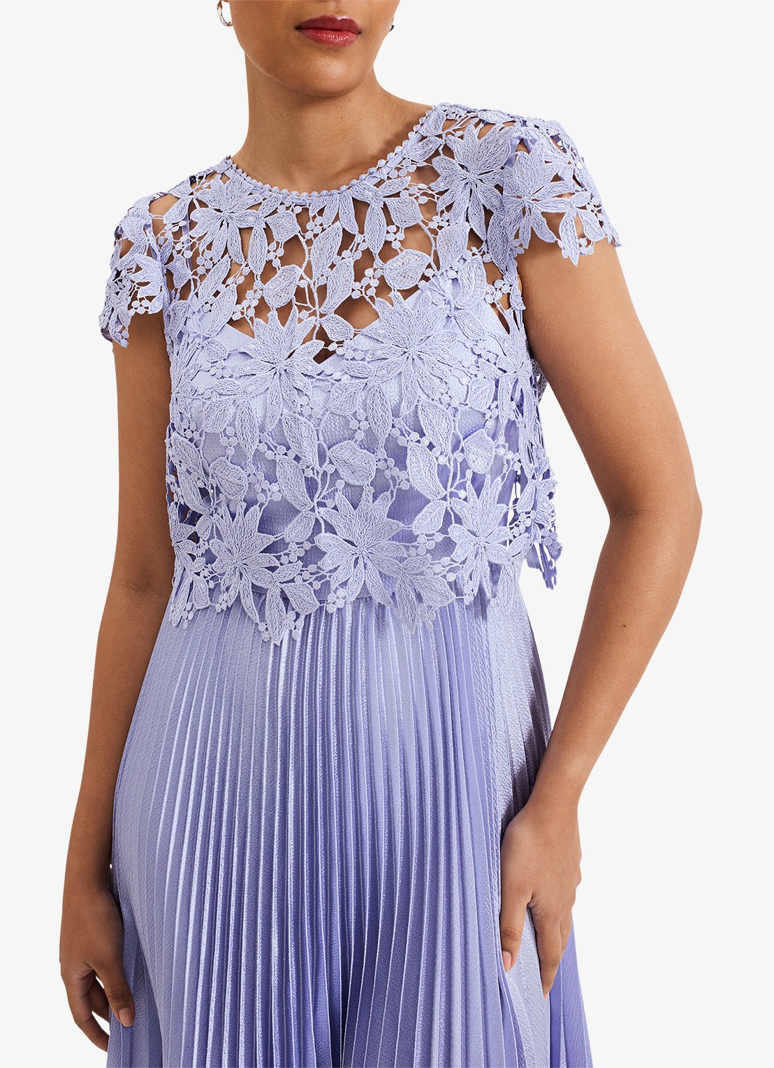 Phase Eight Dana midi jurk met plooidetail - detail 7 lavendel