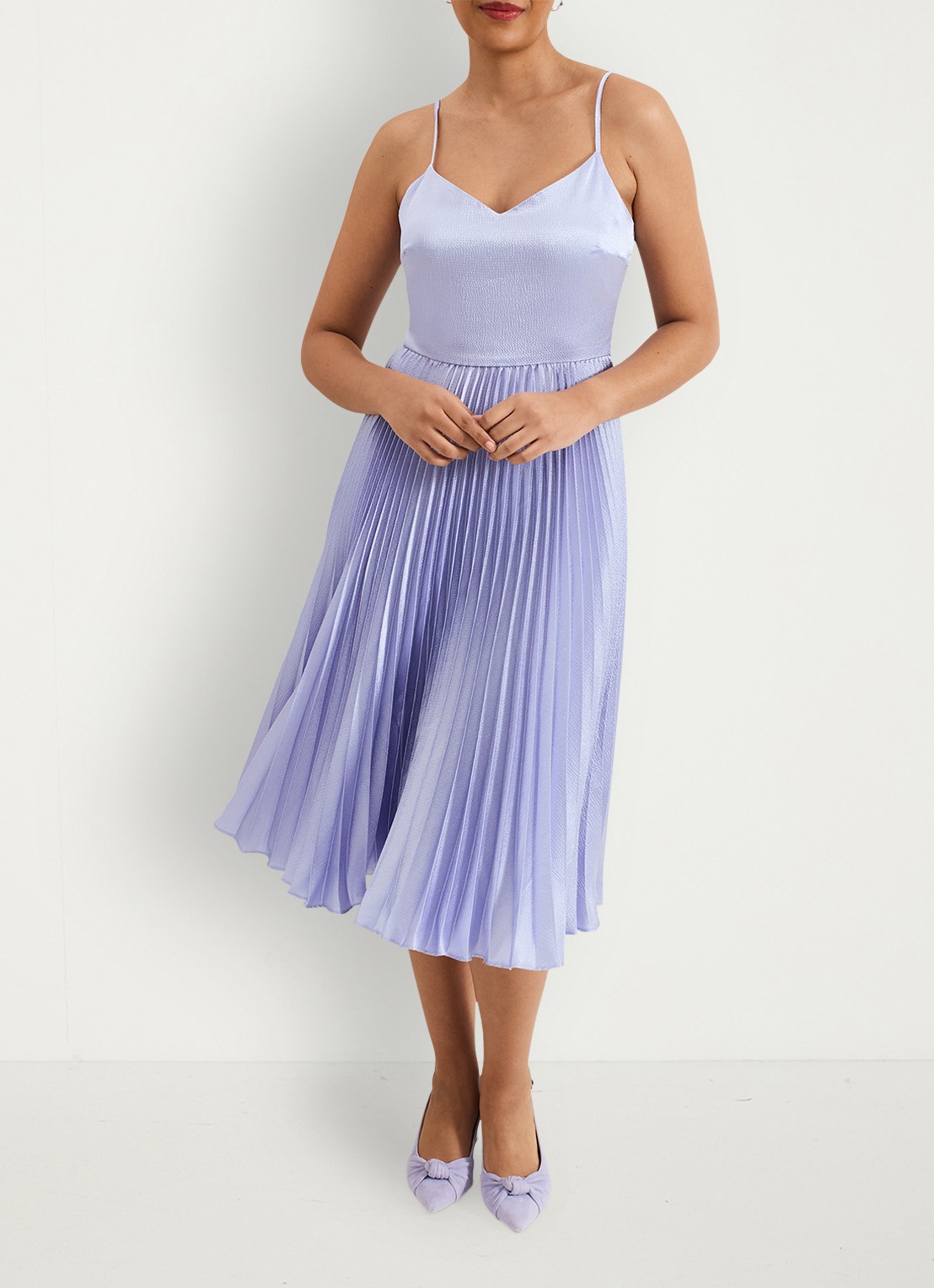 Phase Eight Dana midi jurk met plooidetail - detail 8 lavendel