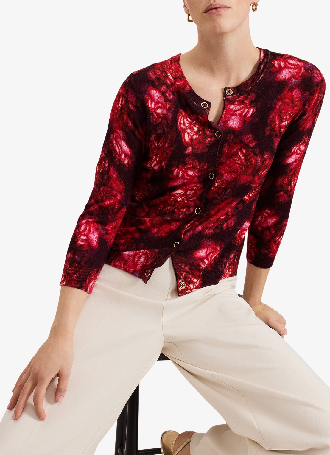 Phase Eight Dani blouse met bloemenprint - detail 4 rood