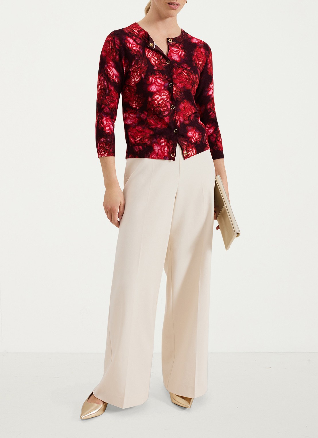 Phase Eight Dani blouse met bloemenprint - voorkant 3 rood