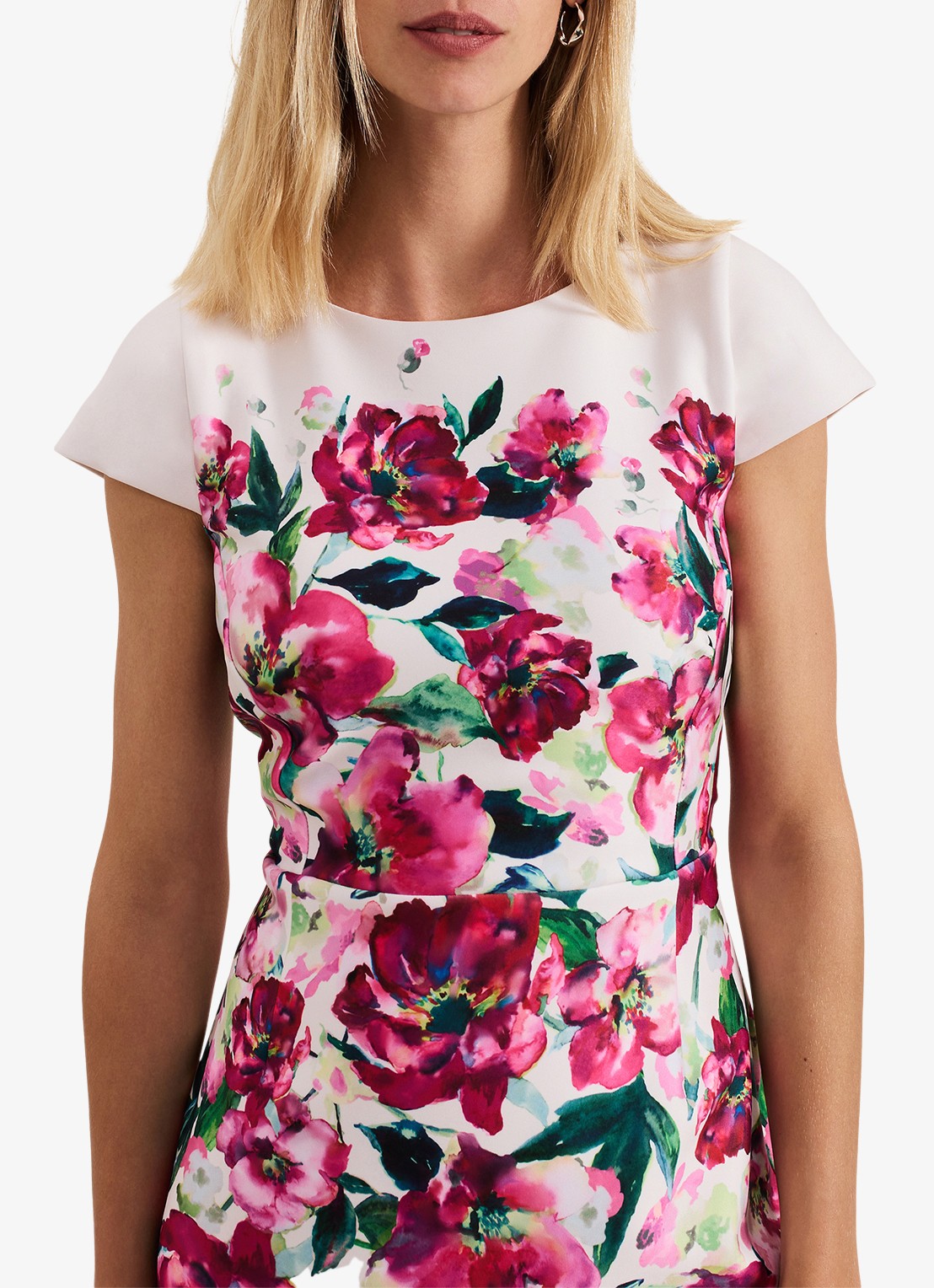 Phase Eight Dannas midi jurk met bloemenprint - detail 3 roze