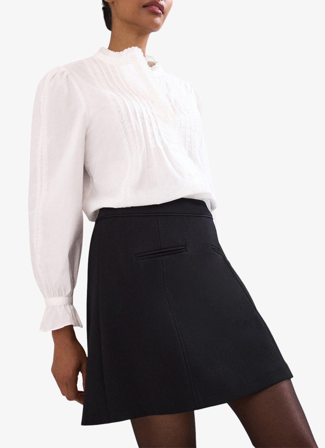 Phase Eight Danni mini rok met paspelzakken - detail 5 zwart