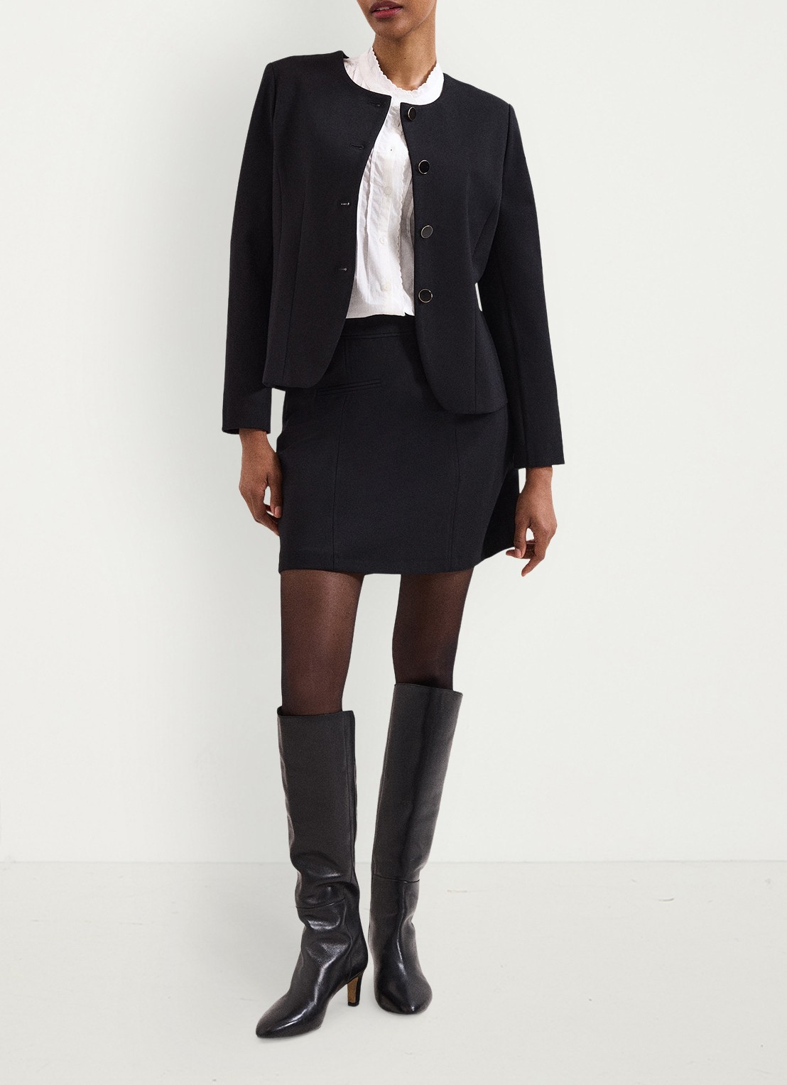 Phase Eight Danni mini rok met paspelzakken - detail 6 zwart