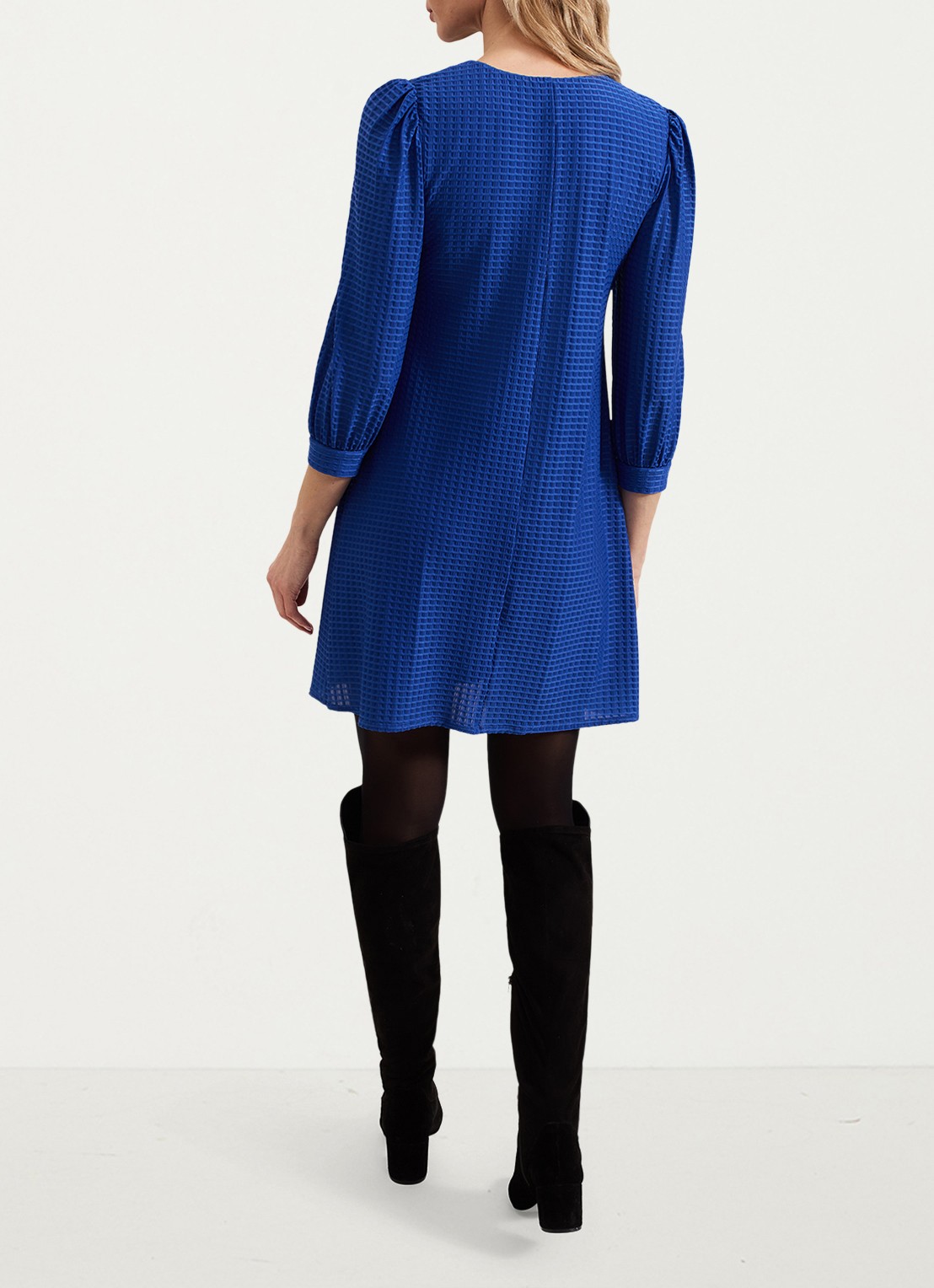 Phase Eight Dannie mini jurk met structuur - achterkant 6 kobaltblauw