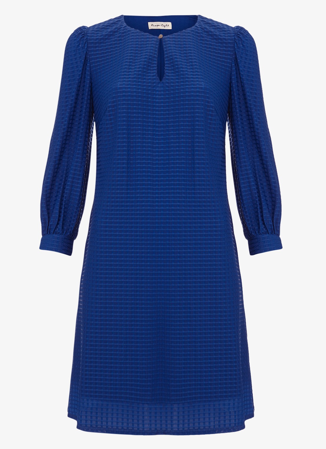 Phase Eight Dannie mini jurk met structuur - voorkant kobaltblauw