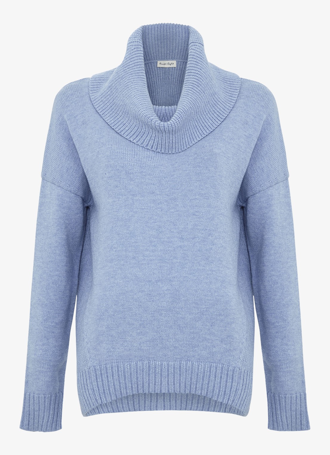 Phase Eight Dara grofgebreide trui met col en stretch - voorkant 2 donkerblauw