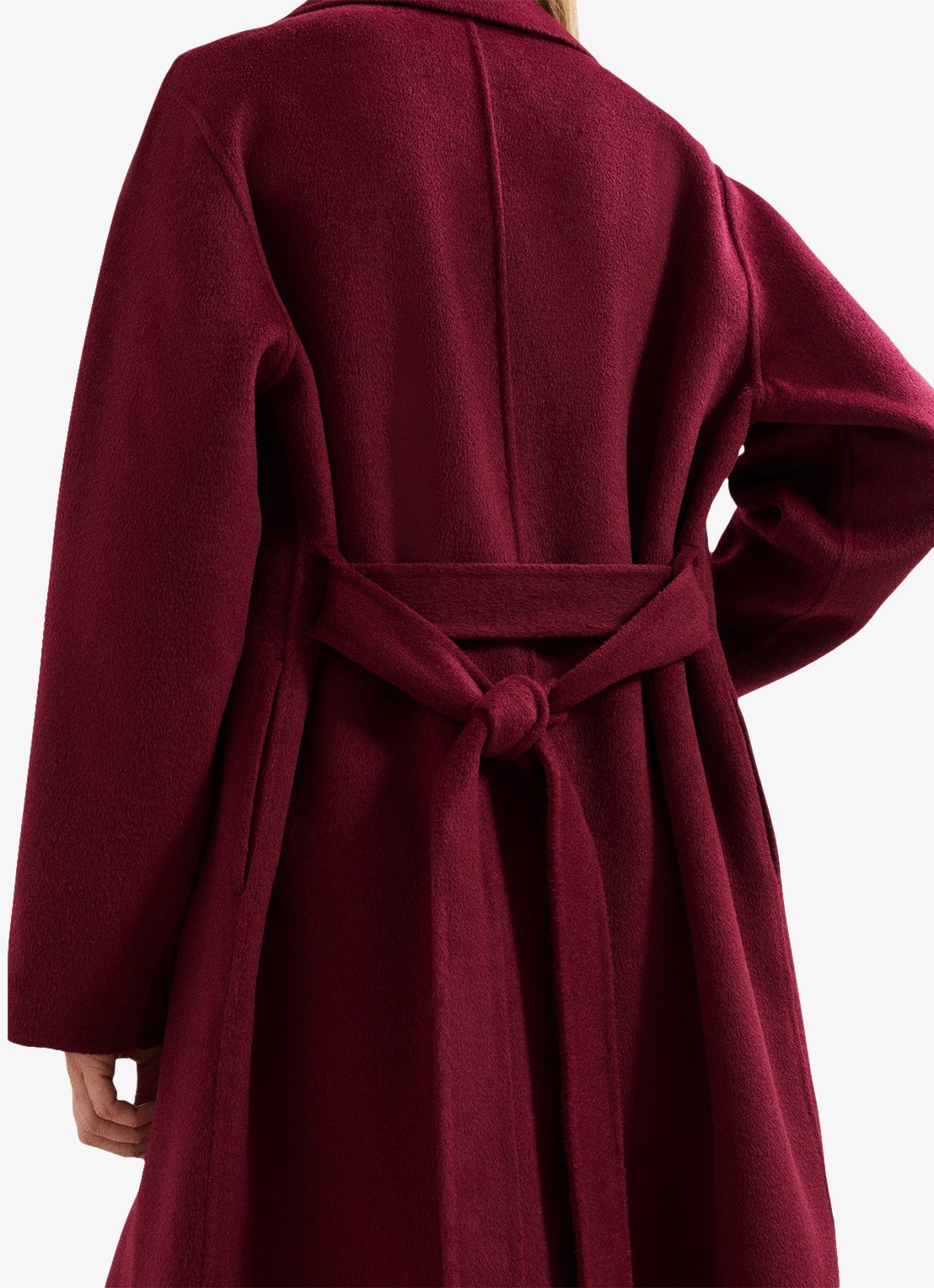 Phase Eight Darcy manteljas met strikceintuur - detail 8 donkerrood