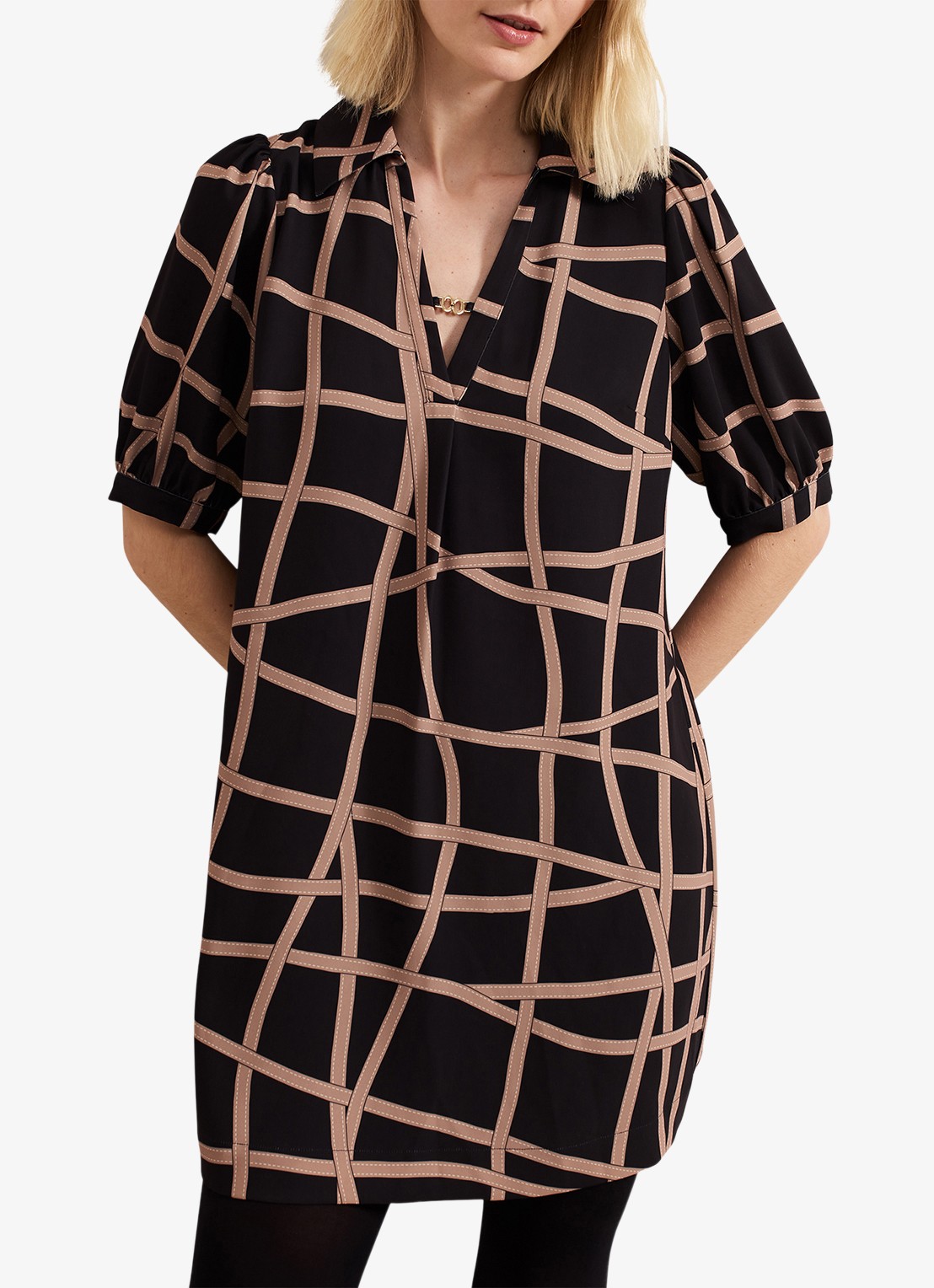 Phase Eight Darlia mini tuniekjurk met print - detail camel