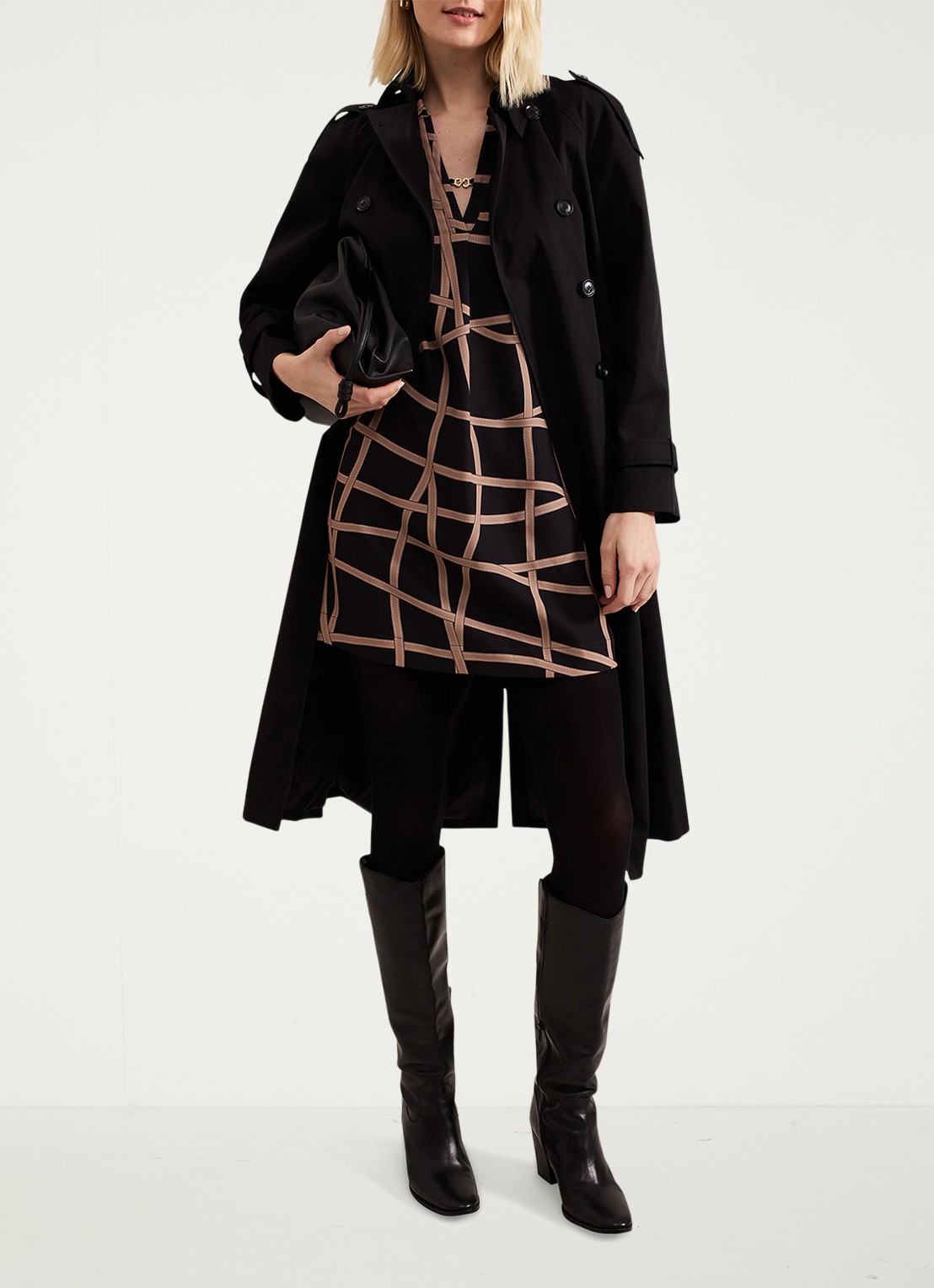 Phase Eight Darlia mini tuniekjurk met print - detail 2 camel