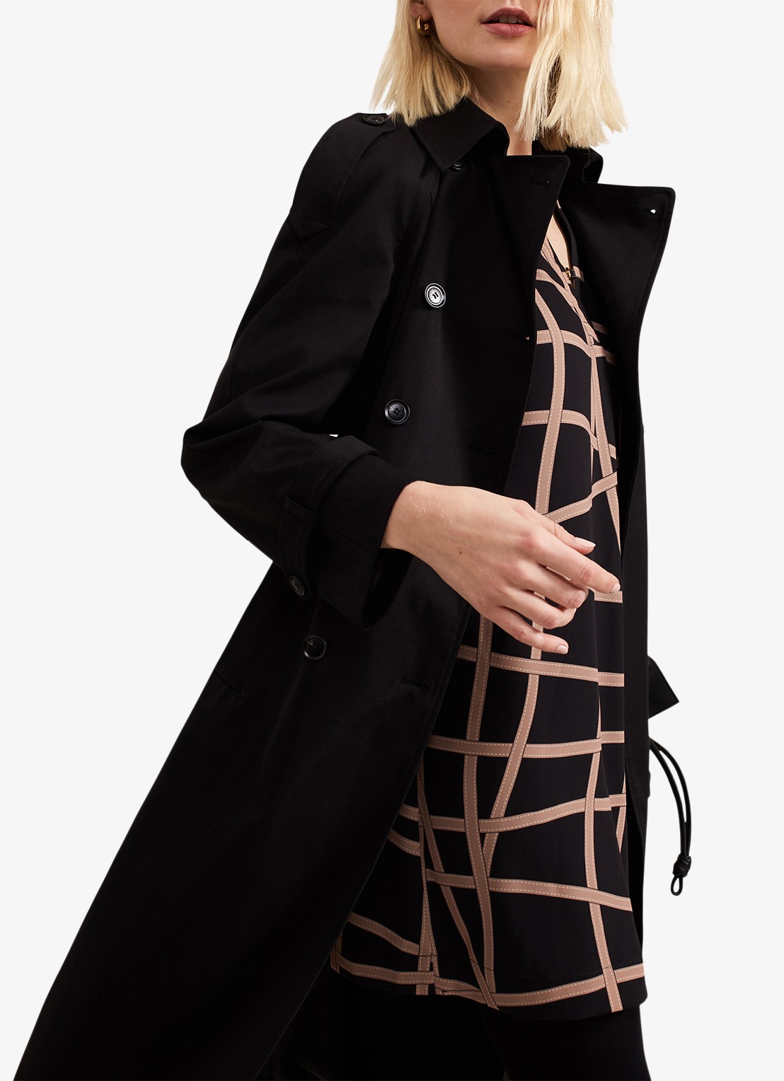 Phase Eight Darlia mini tuniekjurk met print - detail 3 camel