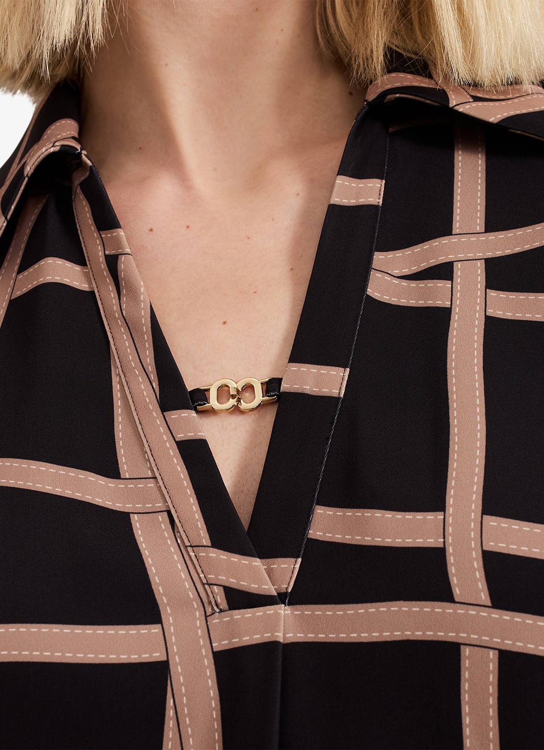 Phase Eight Darlia mini tuniekjurk met print - detail 5 camel