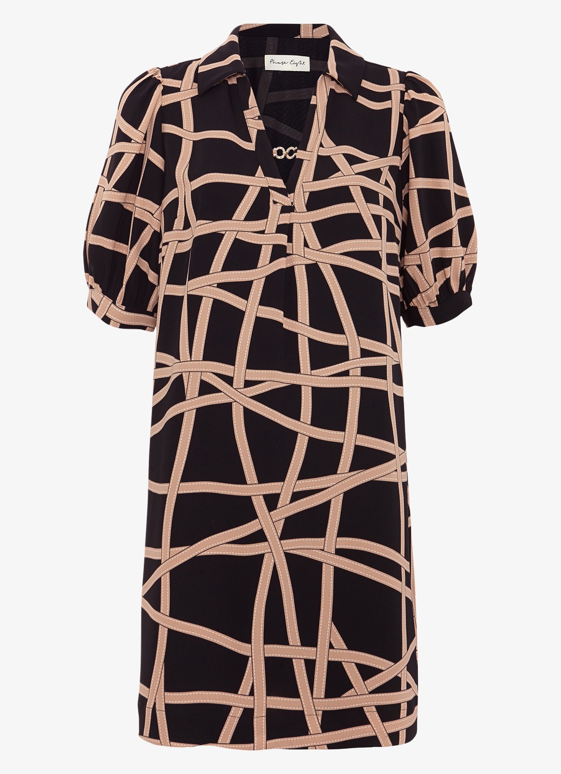 Phase Eight Darlia mini tuniekjurk met print - voorkant 7 camel