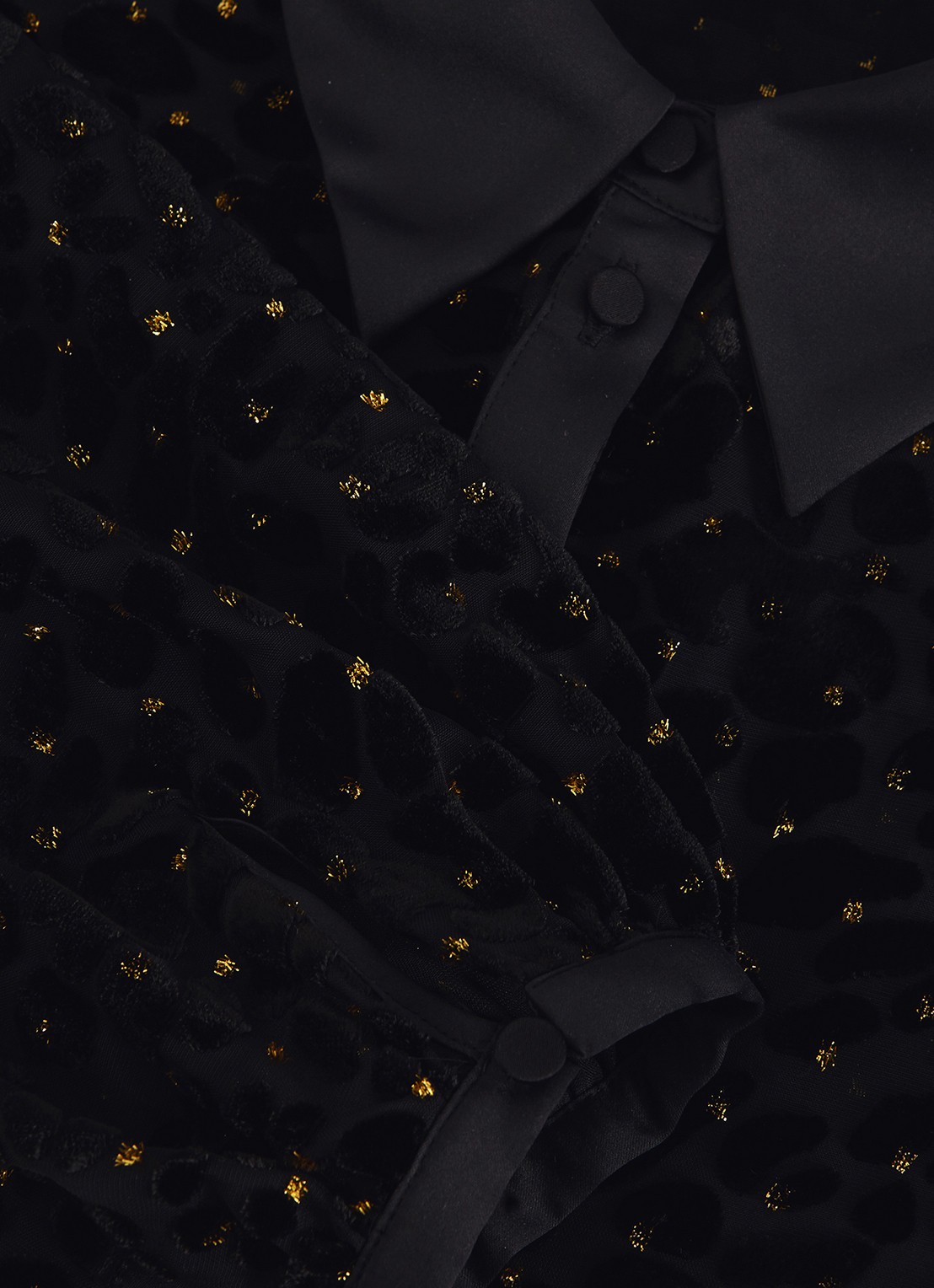 Phase Eight Della semi-transparante blouse met flockprint - detail 5 zwart
