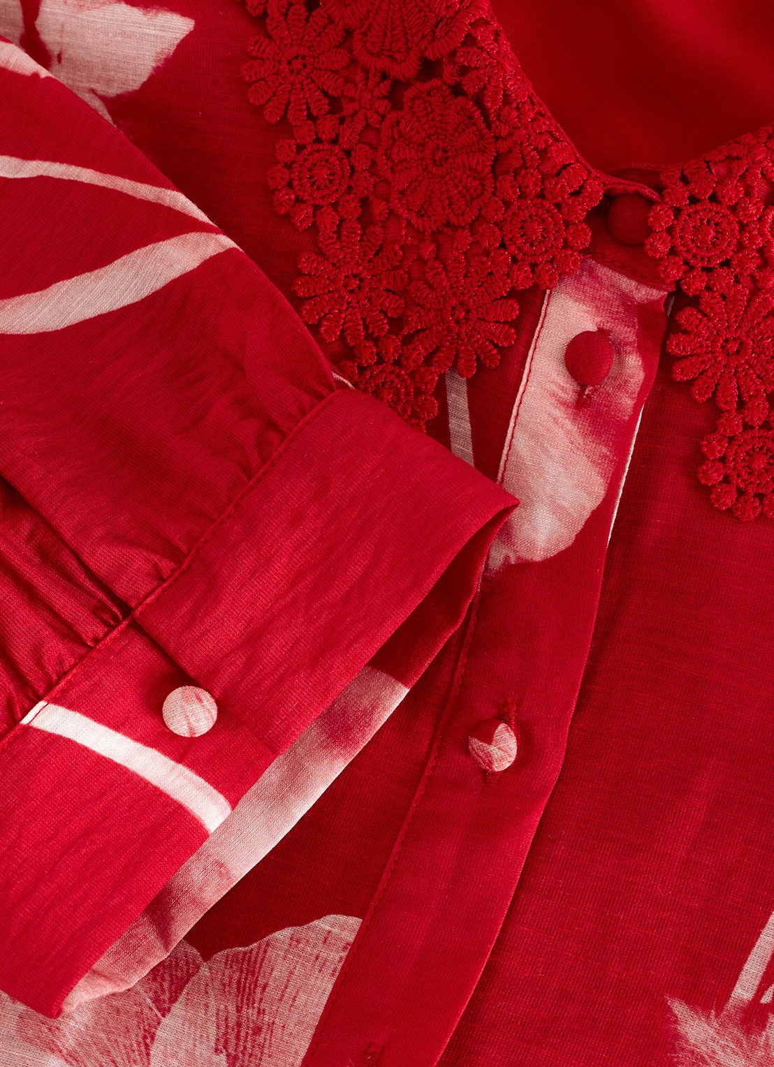 Phase Eight Delphine midi jurk met bloemenprint - detail 6 rood