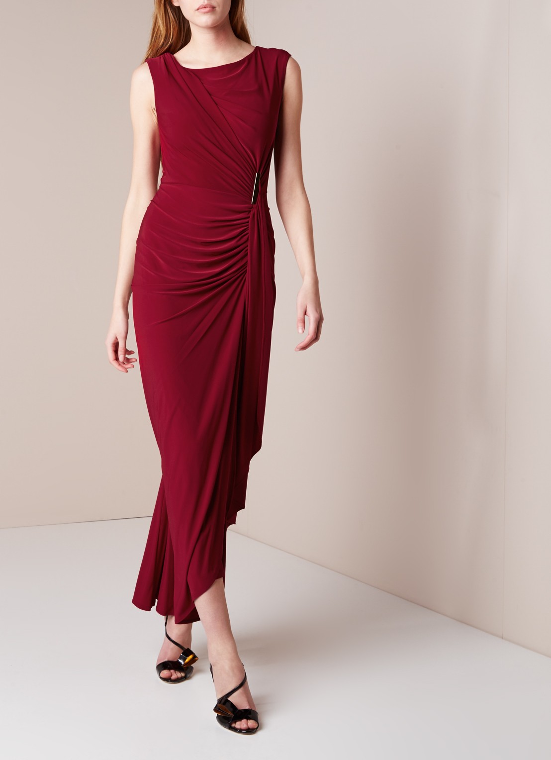 Phase Eight Donna galajurk met metaaldetail - voorkant 4 bordeauxrood