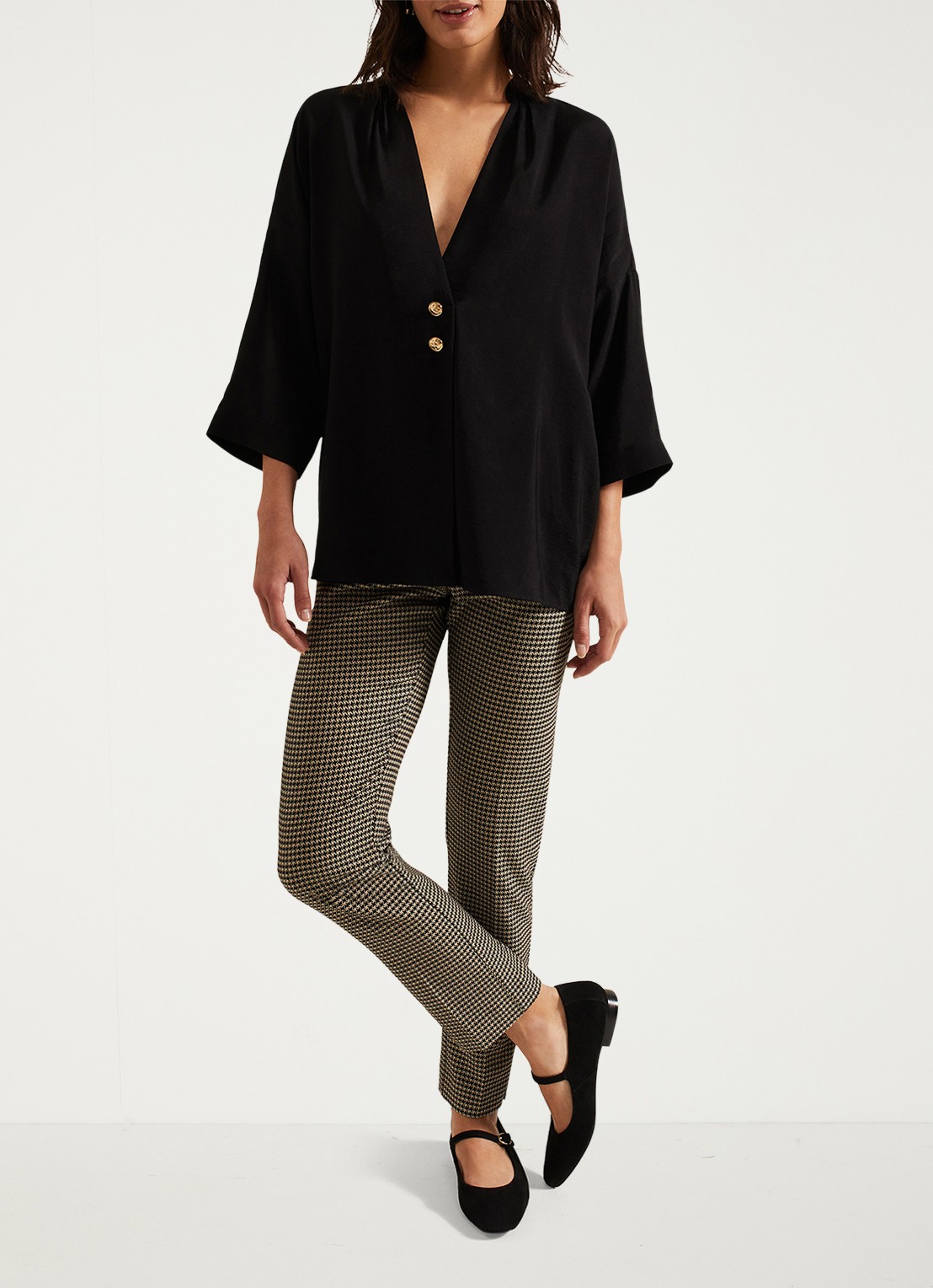 Phase Eight Donna high waist tapered fit pantalon met print - detail 6 camel