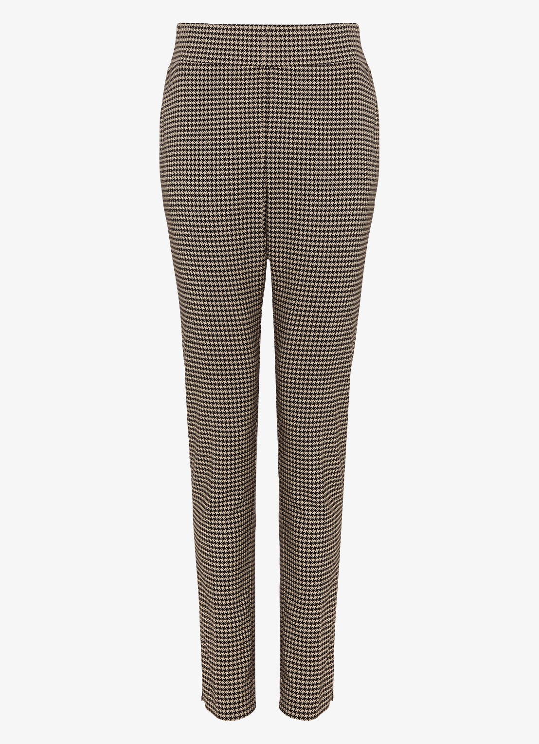 Phase Eight Donna high waist tapered fit pantalon met print - voorkant camel