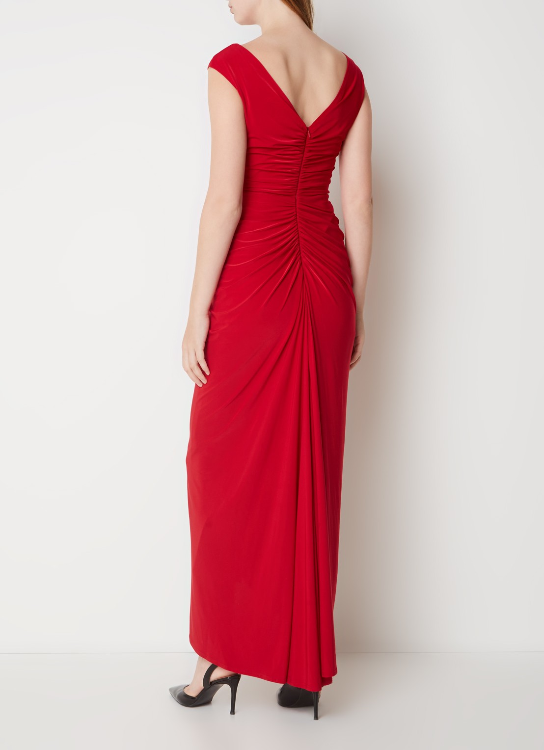Phase Eight Donna Maxi Dress Scarlet 08 - achterkant steenrood