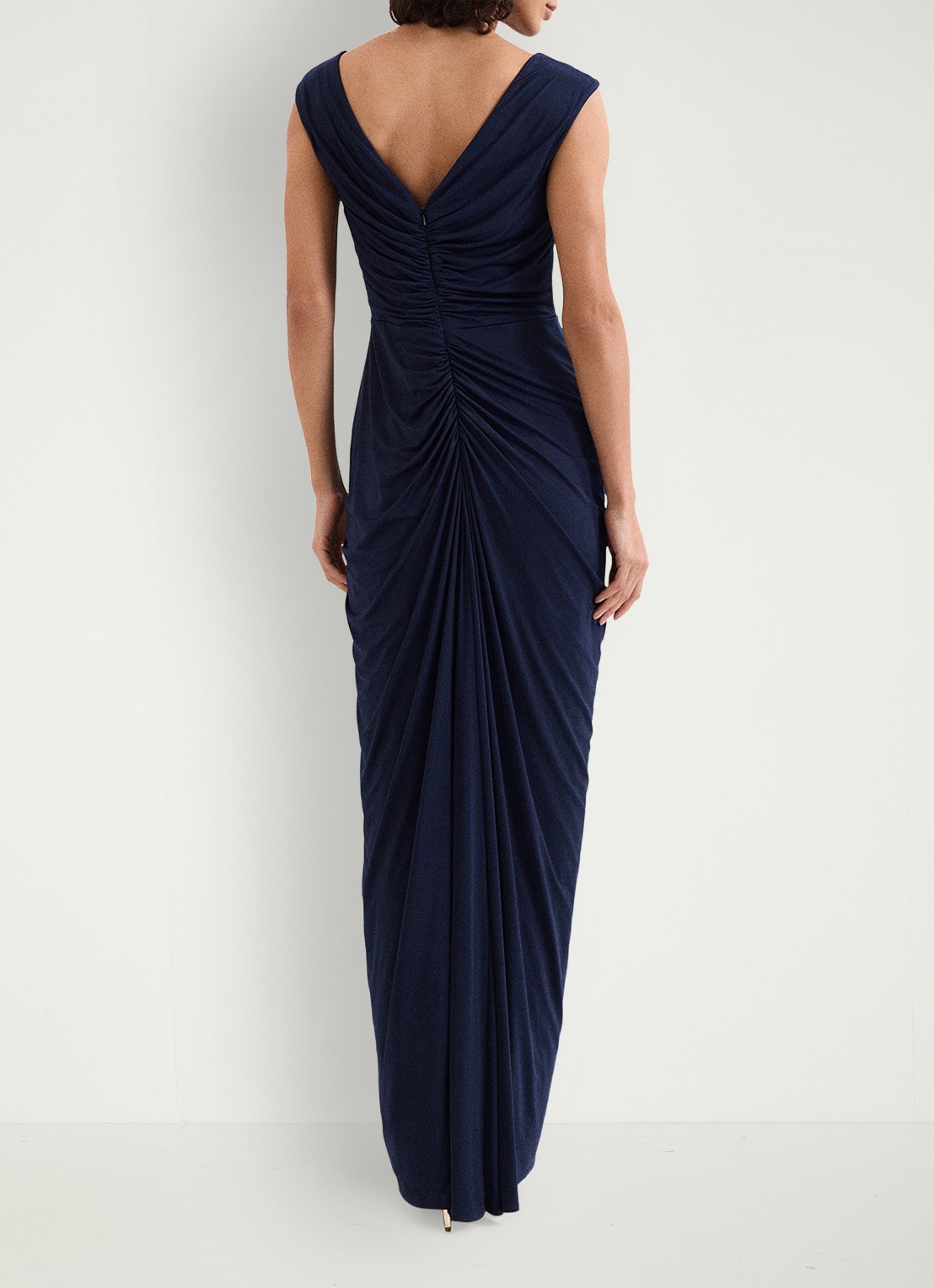 Phase Eight Donna maxi jurk met gedrapeerd detail - achterkant 3 donkerblauw
