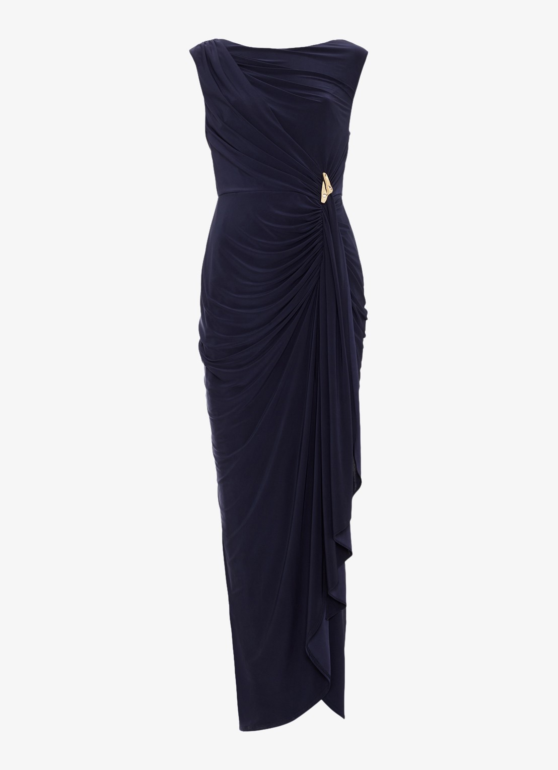 Phase Eight Donna maxi jurk met gedrapeerd detail - voorkant donkerblauw