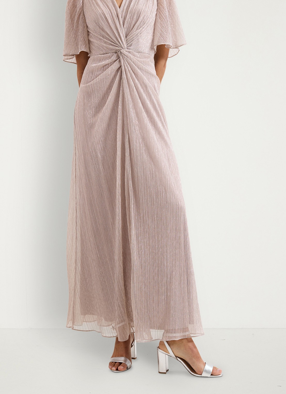 Phase Eight Dorinda maxi jurk met lurex - detail 5 oudroze