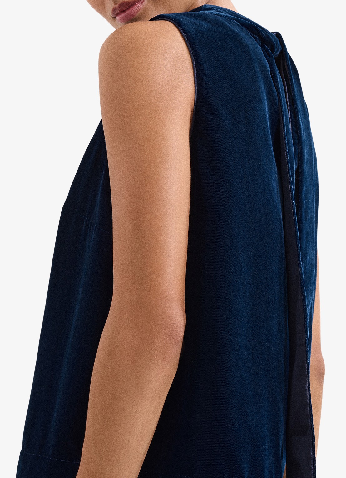 Phase Eight Eilish top van fluweel - detail 7 donkerblauw