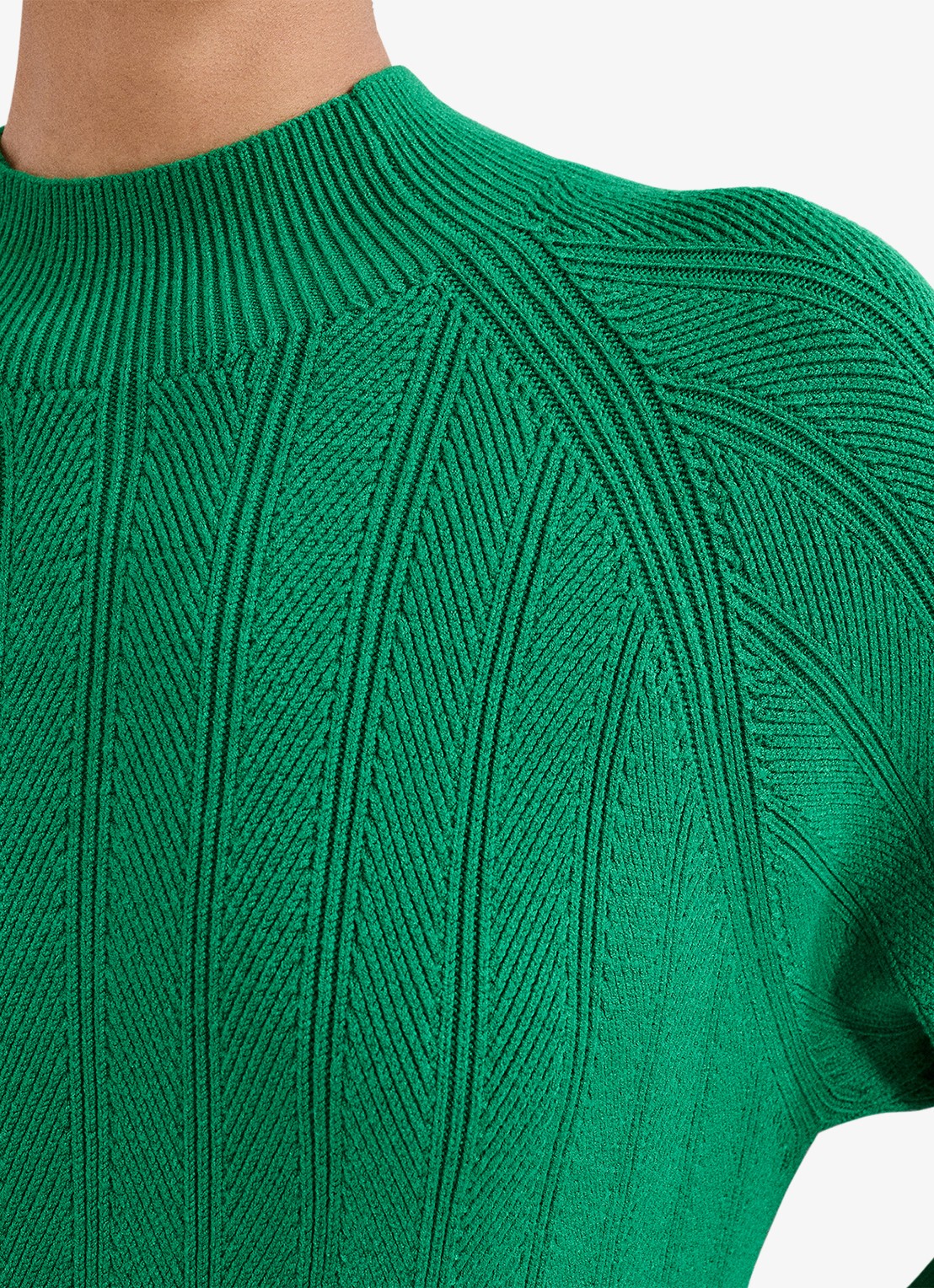 Phase Eight Eleana grofgebreide midi trui-jurk met vleermuismouw - detail 5 groen