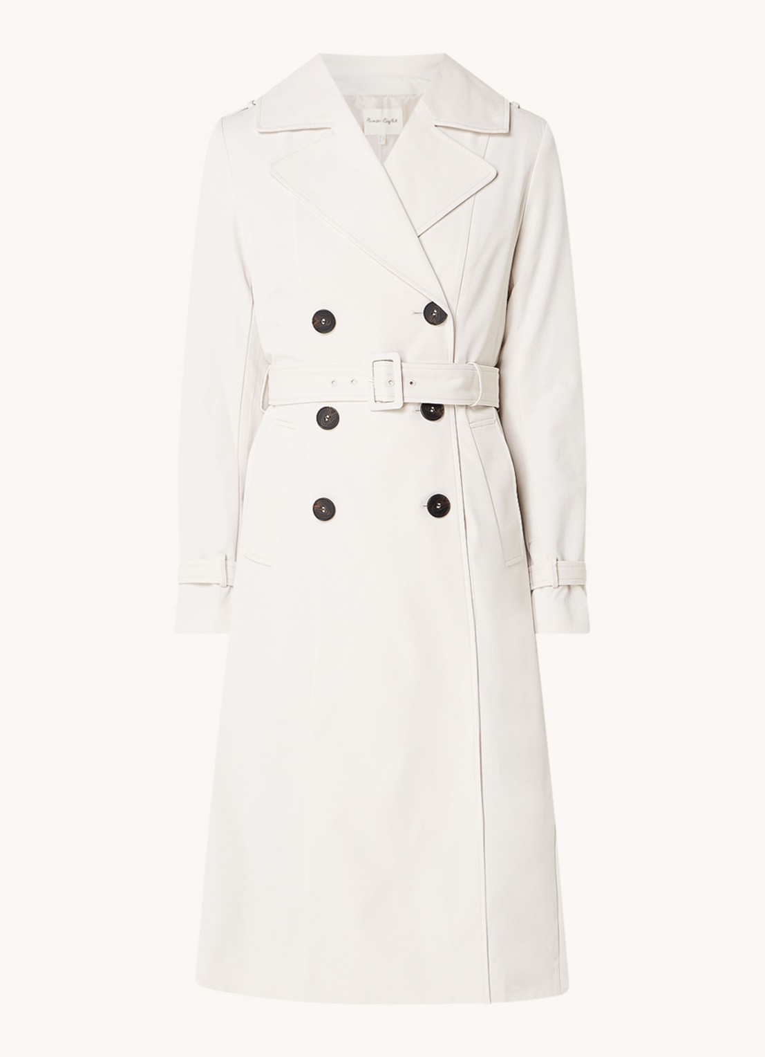 Phase Eight Eleanor double-breasted trenchcoat met ceintuur - voorkant gebroken wit