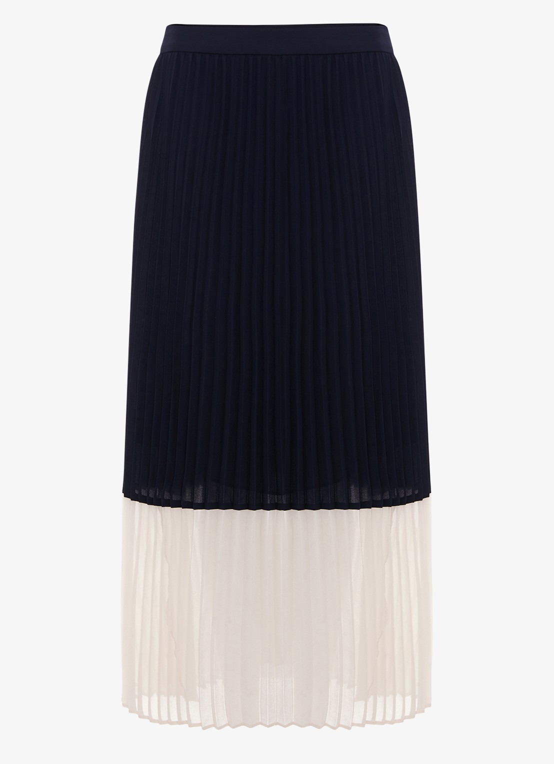 Phase Eight Eleanor midi rok met plooien - voorkant donkerblauw