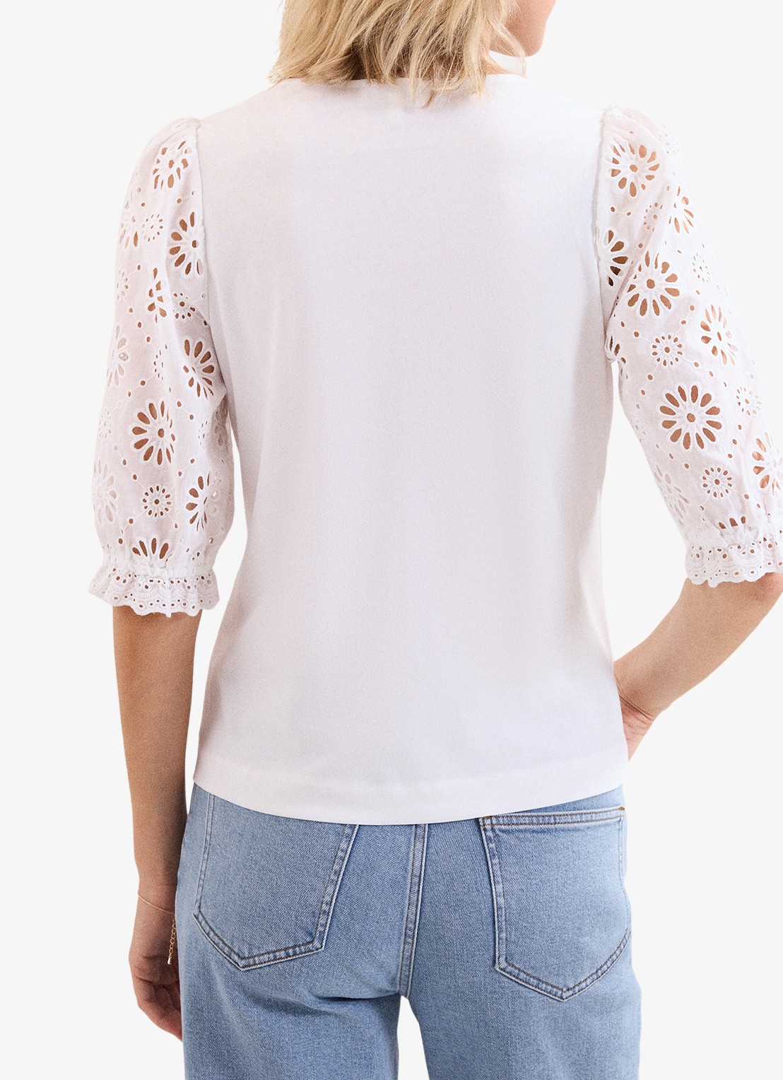 Phase Eight Eleanor top met geborduurd detail - achterkant 5 wit