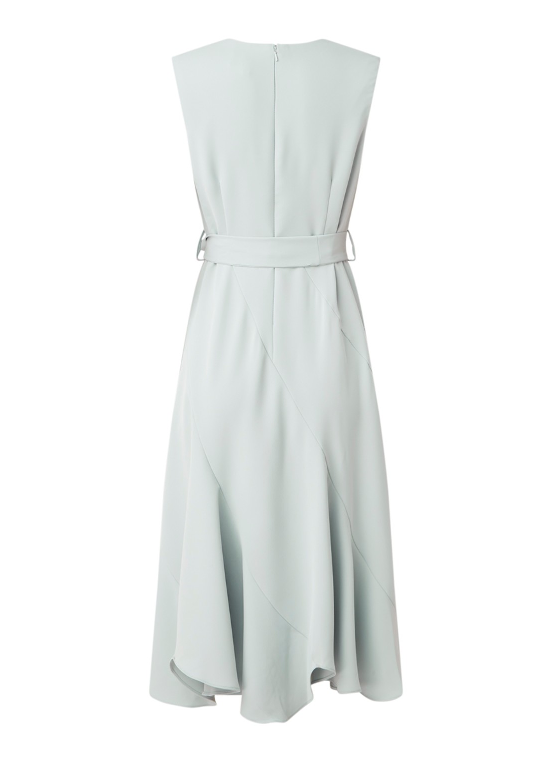 Phase Eight Elena midi jurk met overslag en strikceintuur - achterkant lichtgroen