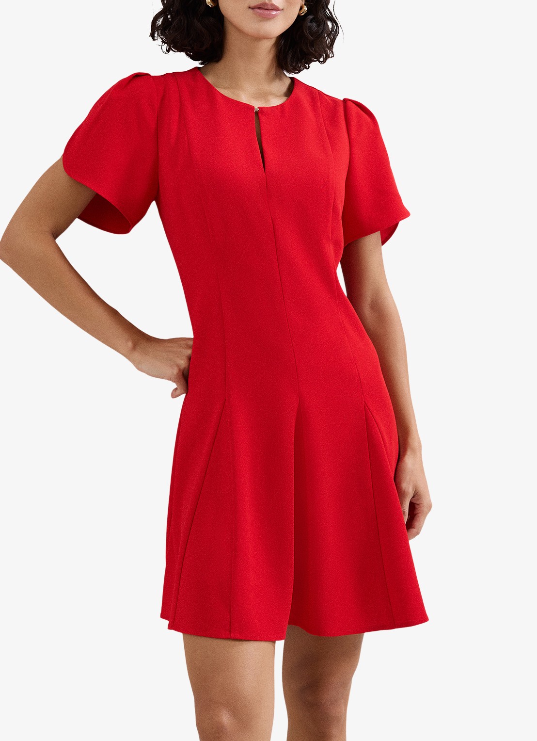 Phase Eight Elia mini jurk met pofmouw - detail rood