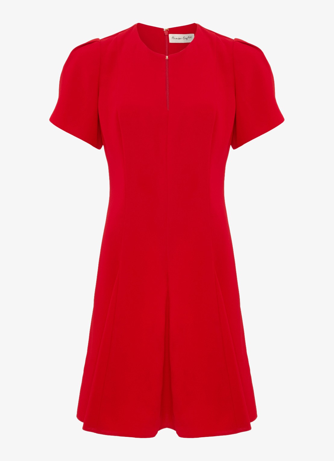Phase Eight Elia mini jurk met pofmouw - voorkant 7 rood