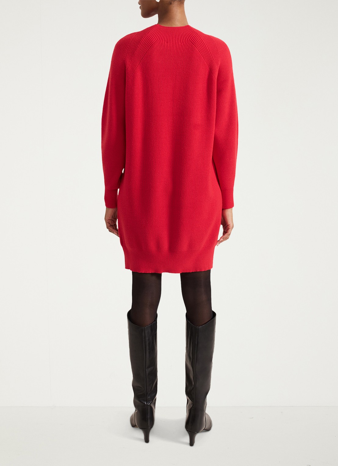 Phase Eight Eliana mini fijngebreide trui-jurk   - achterkant 3 rood