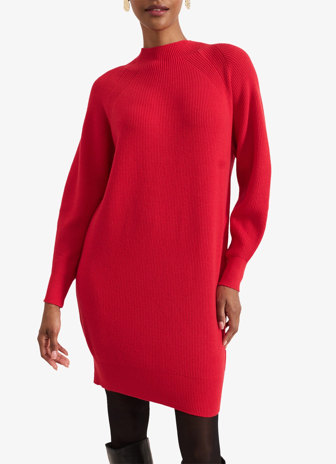 Phase Eight Eliana mini fijngebreide trui-jurk   - detail 4 rood