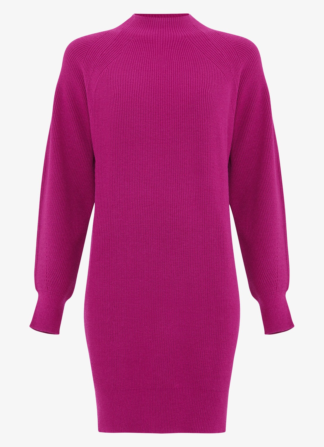Phase Eight Eliana mini grofgebreide trui-jurk - voorkant 2 donkerroze