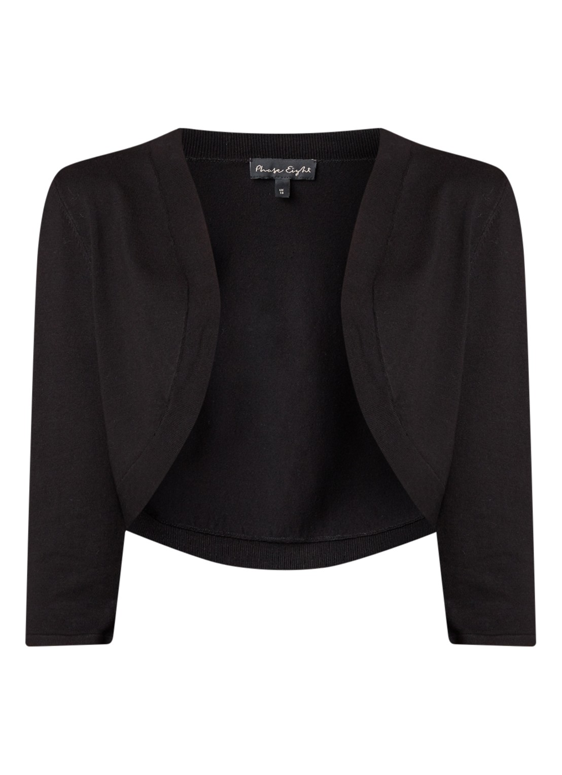 Phase Eight Elisha bolero met driekwart mouw - voorkant 3 zwart