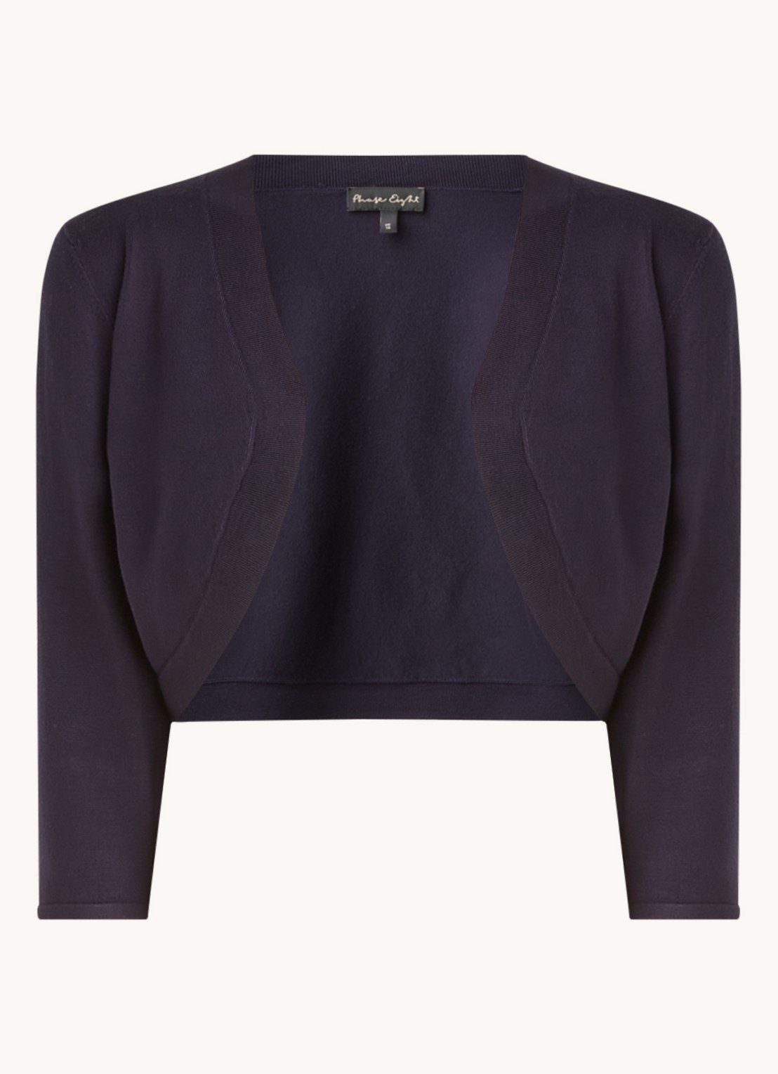 Phase Eight Elisha openvallende bolero met stretch - voorkant 2 donkerblauw