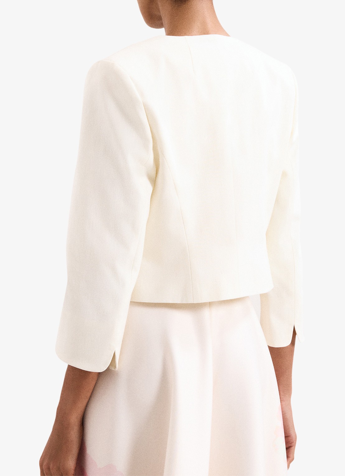 Phase Eight Elizabeth openvallende bolero  - achterkant gebroken wit