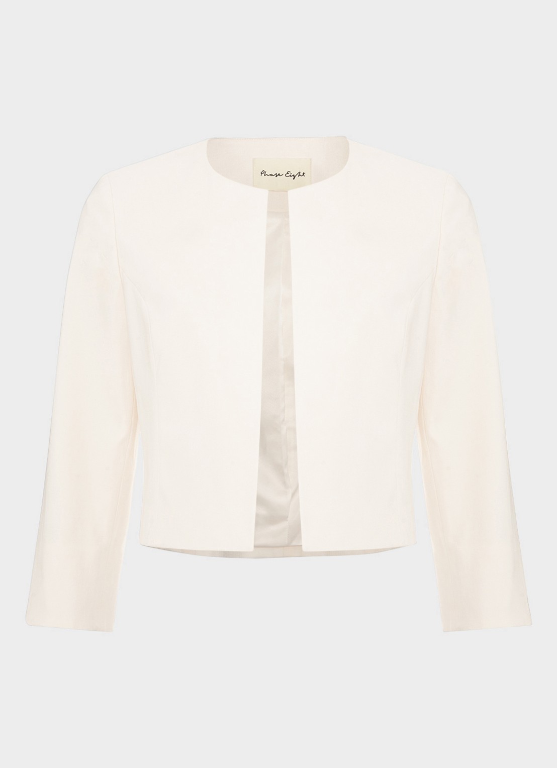 Phase Eight Elizabeth openvallende bolero  - voorkant 2 gebroken wit