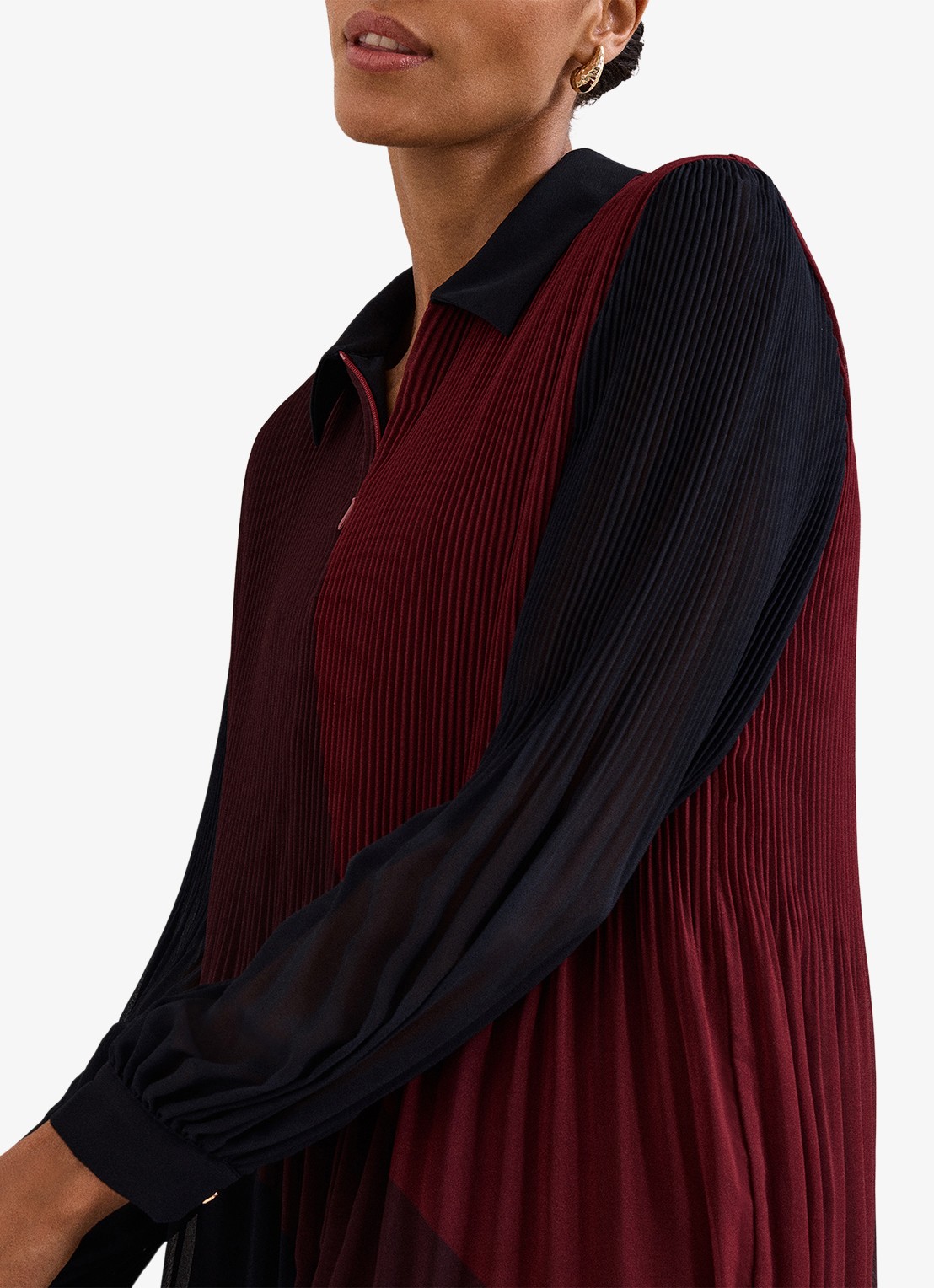 Phase Eight Ella mini jurk met colour blocking - detail 2 rood