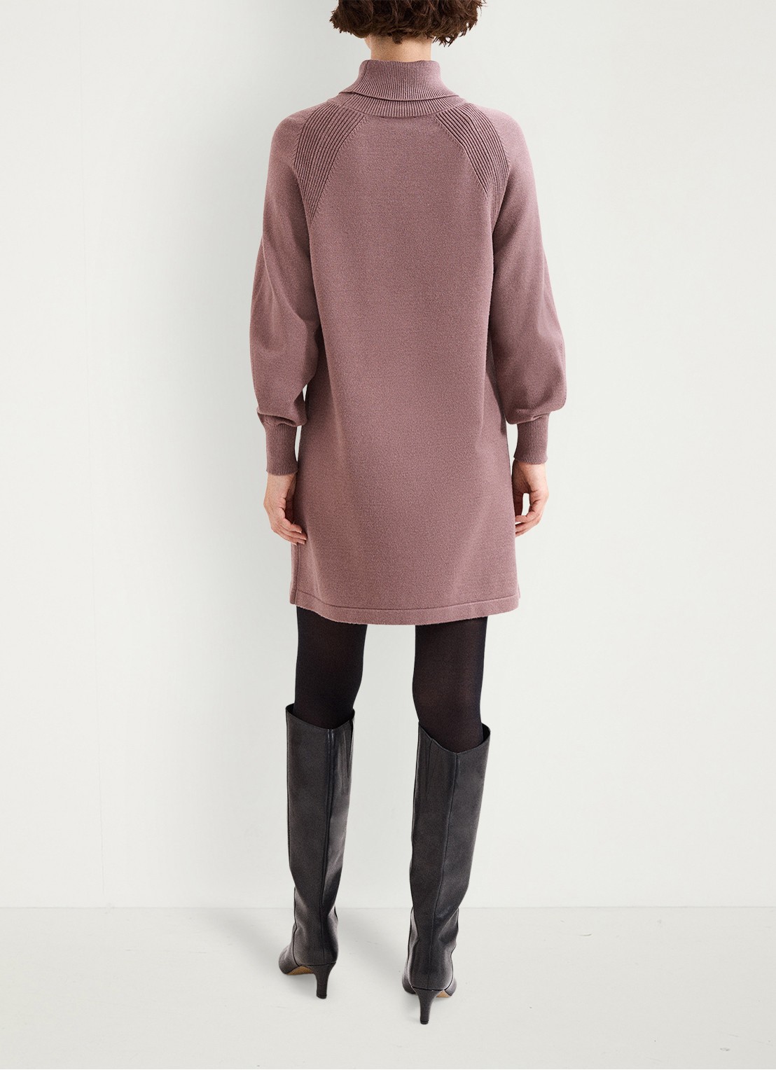 Phase Eight Ellie mini jurk met ballonmouw - achterkant taupe