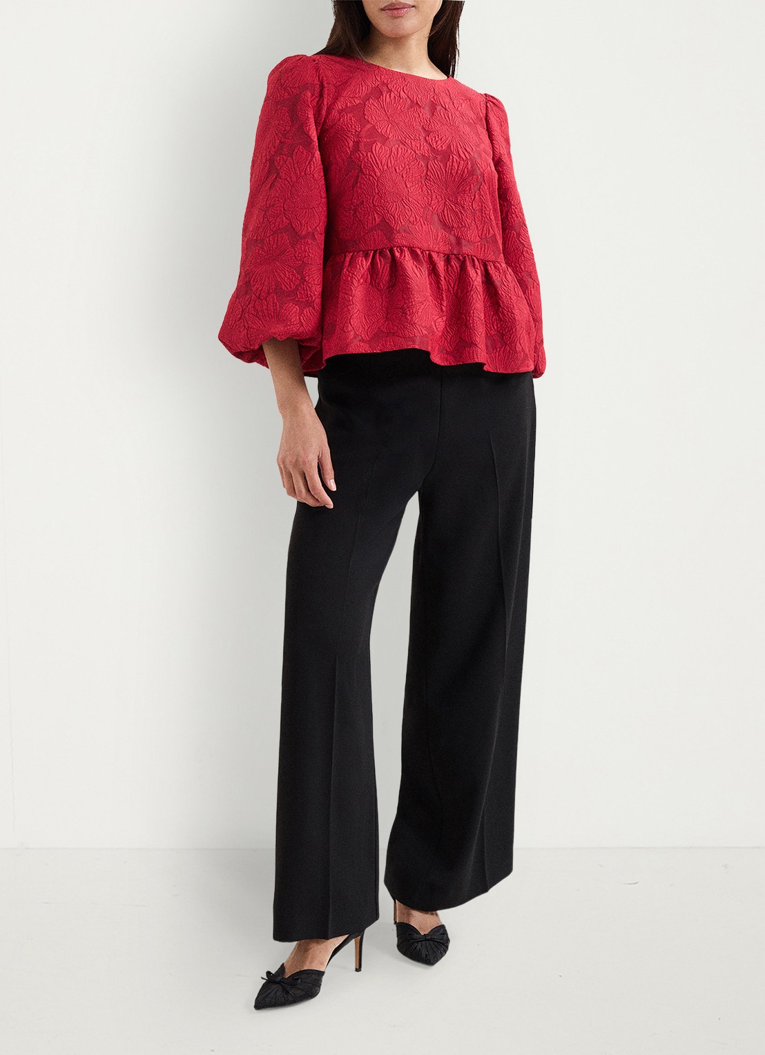 Phase Eight Ellis top met bloemenprint - detail 8 donkerrood