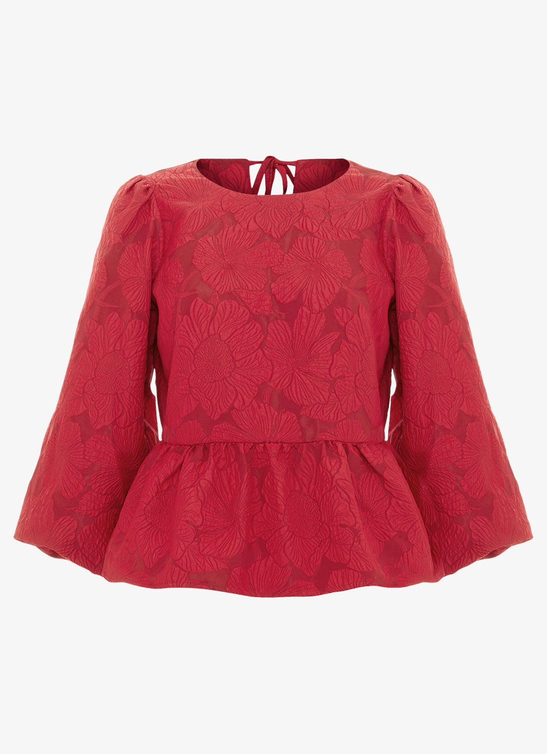 Phase Eight Ellis top met bloemenprint - voorkant donkerrood