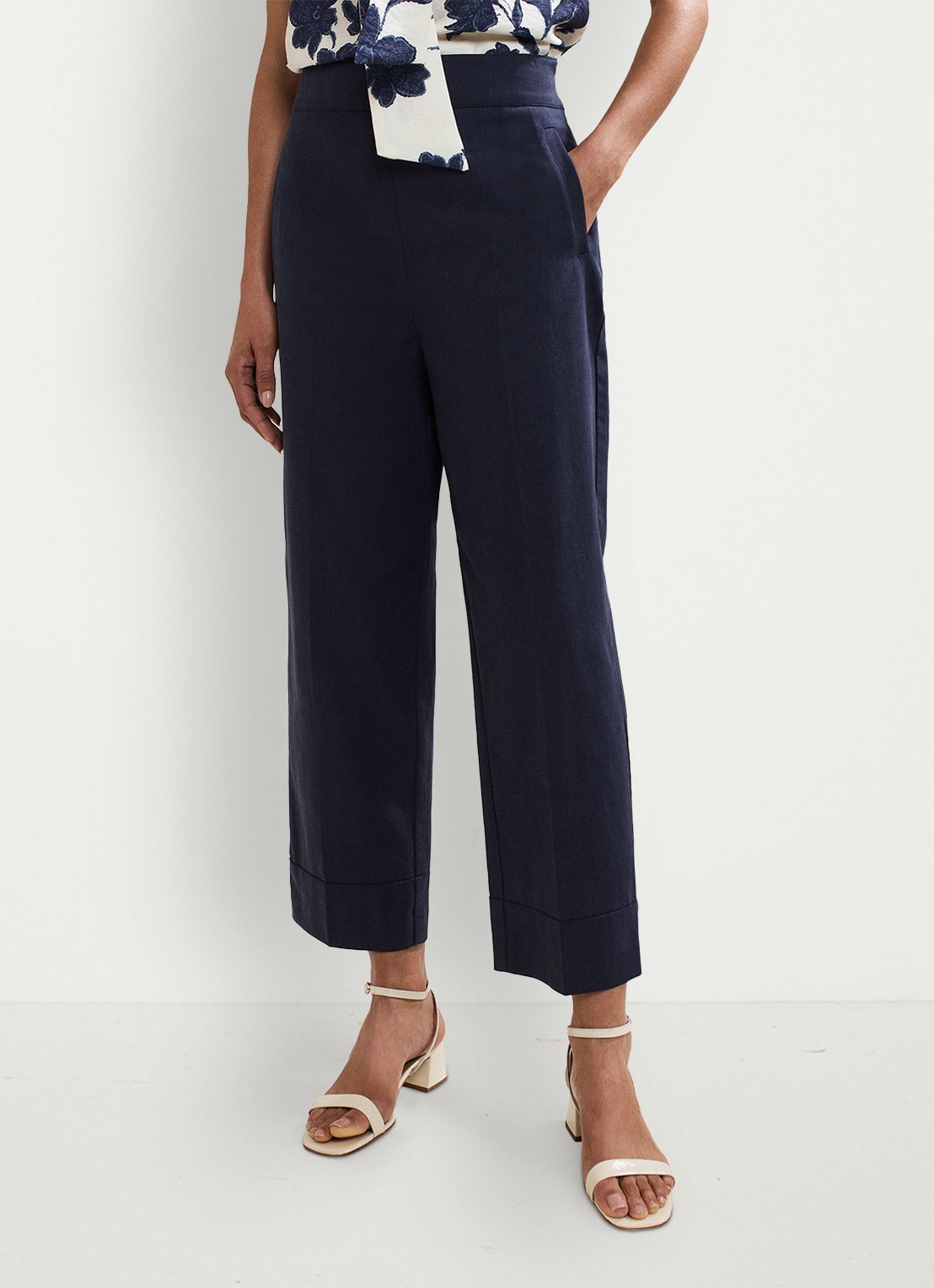 Phase Eight Ellwood high waist straight fit pantalon  - detail 4 donkerblauw