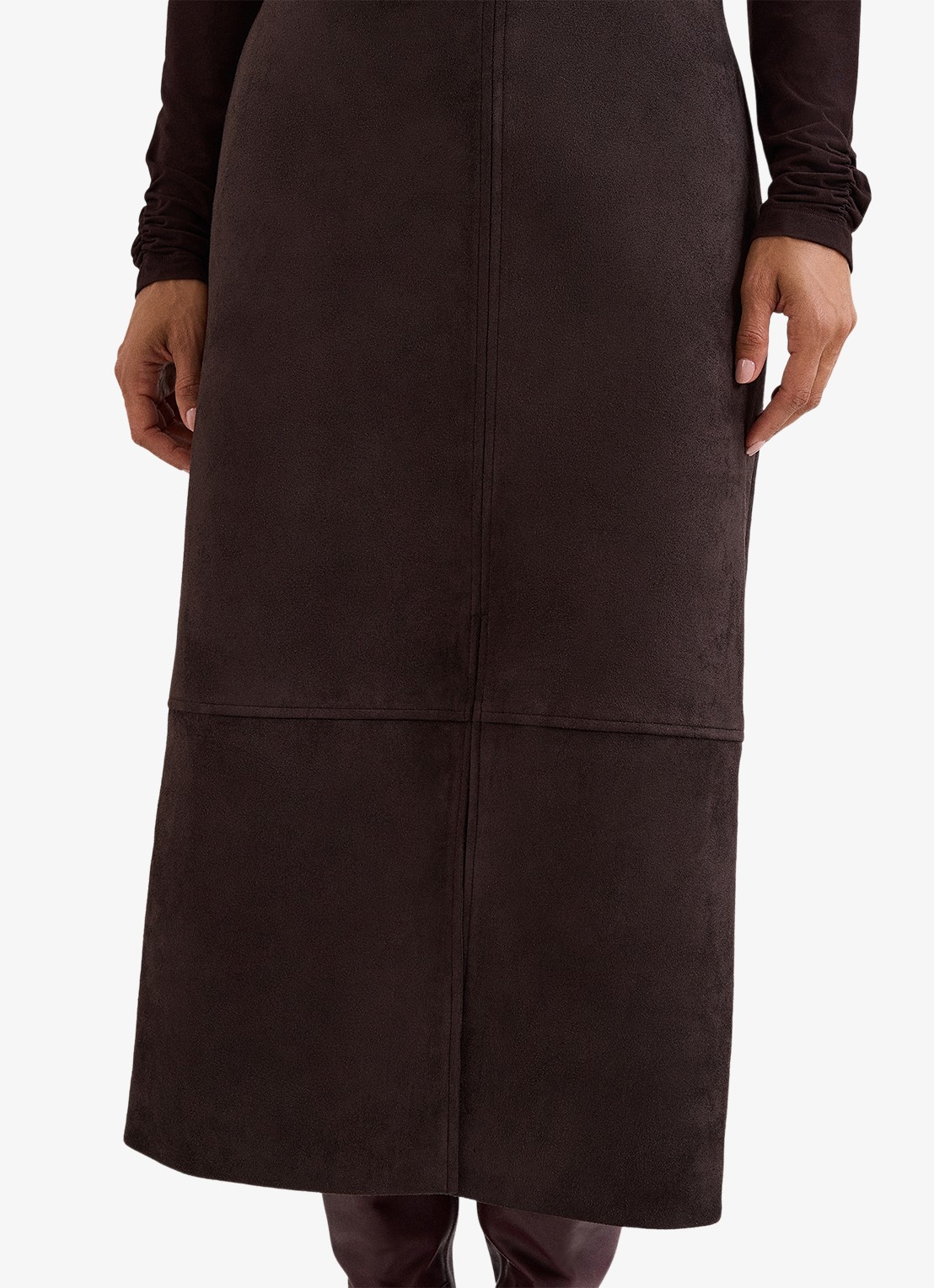 Phase Eight Elodie midi rok met split - detail 3 bruin
