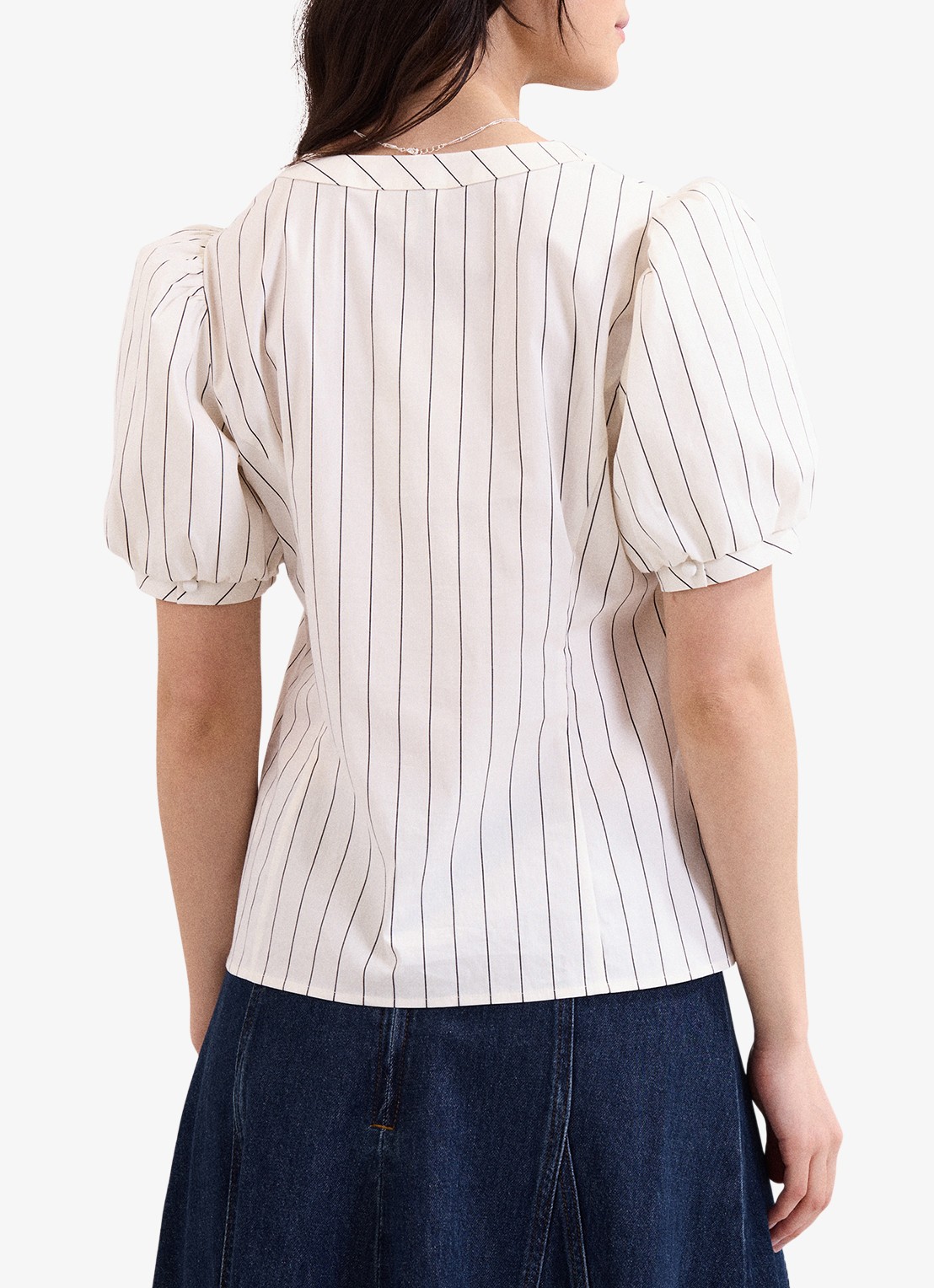 Phase Eight Elora blouse met streepprint - achterkant 3 wit