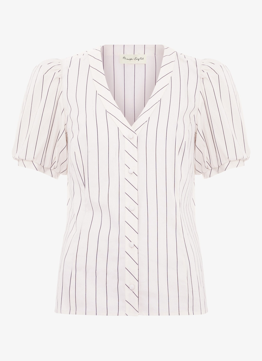 Phase Eight Elora blouse met streepprint - voorkant wit