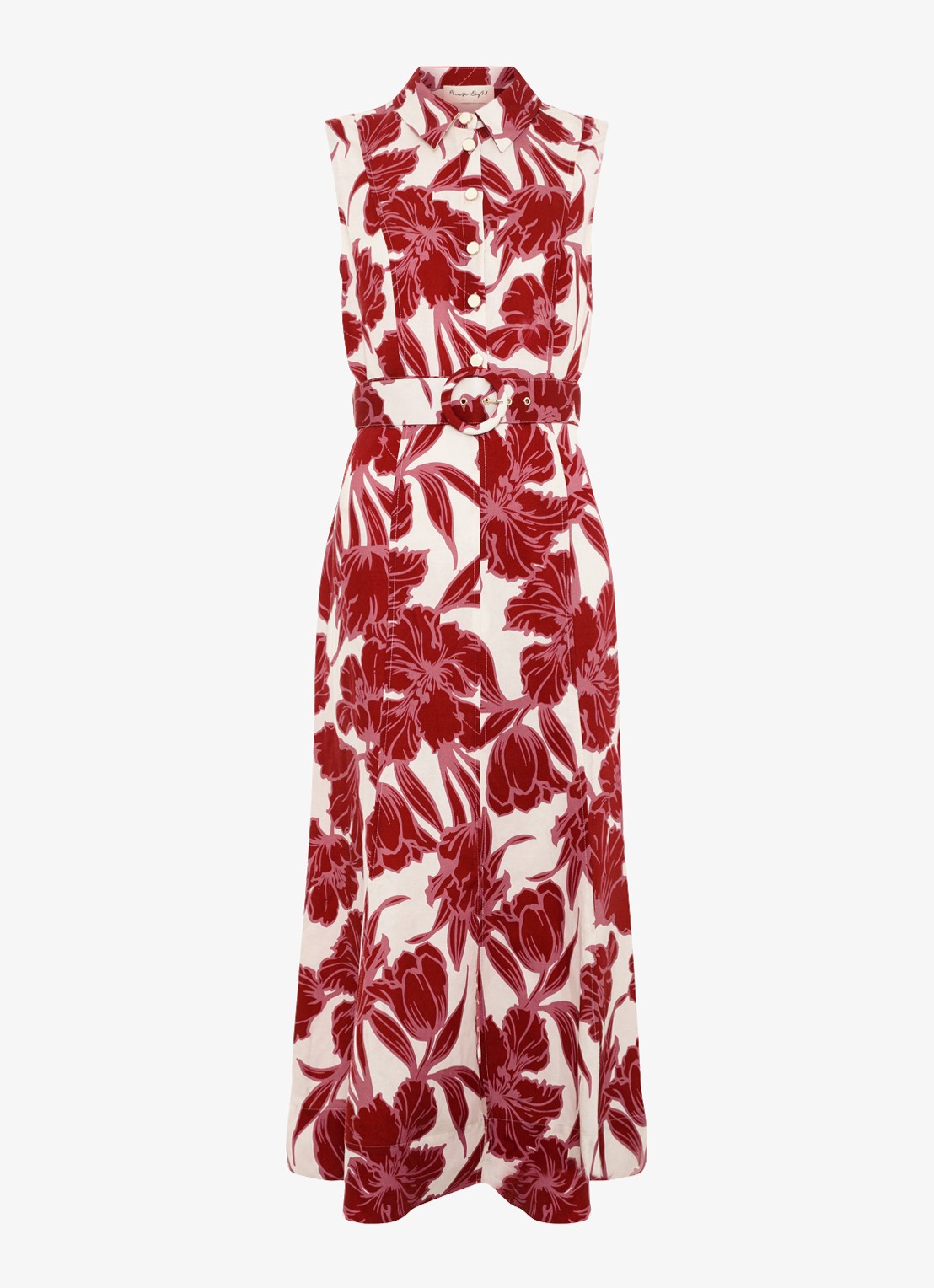 Phase Eight Elspeth midi jurk met bloemenprint - voorkant rood